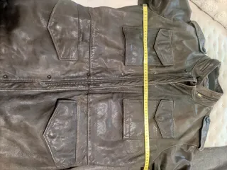 Chaqueta de cuero marrón vintage hombre
