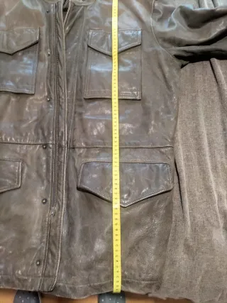 Chaqueta de cuero marrón vintage hombre