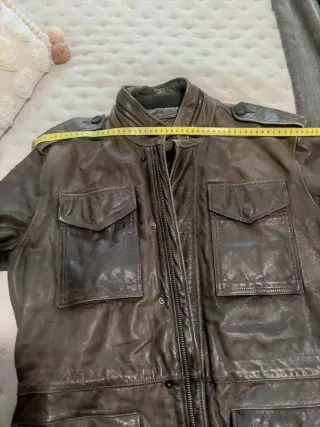 Chaqueta de cuero marrón vintage hombre