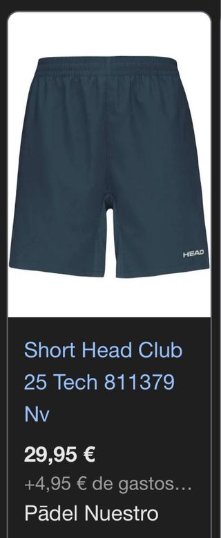 Shorts Head Club 25 Tech Azul Talla M
