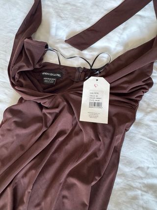 Vestido marrón El Corte Inglés Talla XS