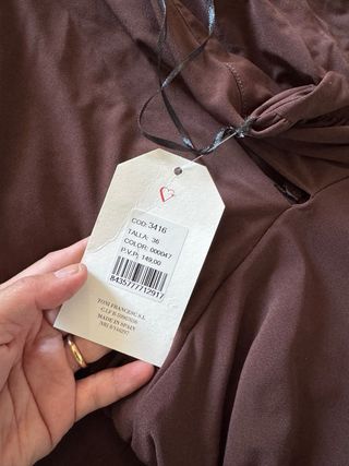 Vestido marrón El Corte Inglés Talla XS