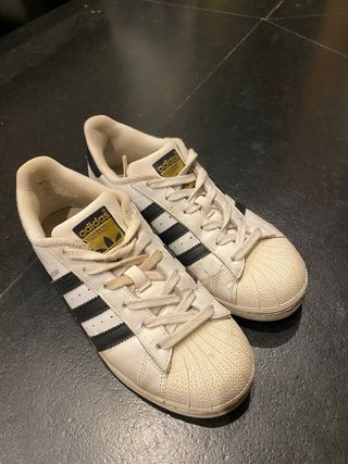 Zapatillas Adidas Superstar Mujer Doradas Blancas