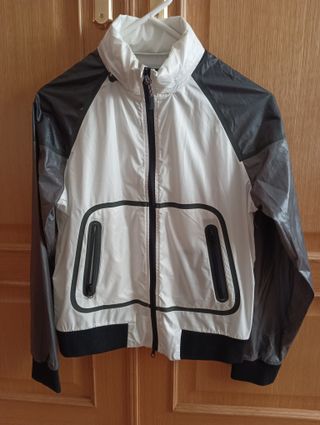 Chubasquero Cortavientos Ecoalf Gris/Blanco