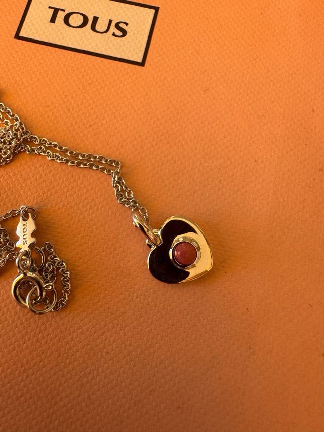 Collar Tous Corazón Rosa Plata