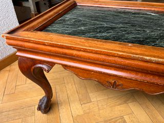 Mesa centro vintage mármol y madera