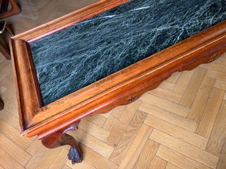 Mesa centro vintage mármol y madera