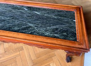 Mesa centro vintage mármol y madera