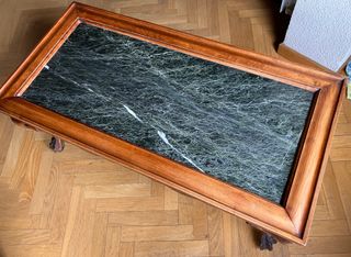 Mesa centro vintage mármol y madera