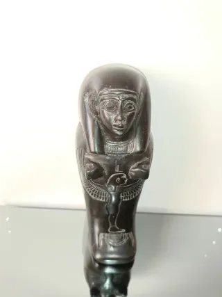 Statuetta Egizia Pietra Nera Vintage