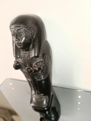 Statuetta Egizia Pietra Nera Vintage