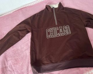 Jersey Chicago Marrón Media Cremallera