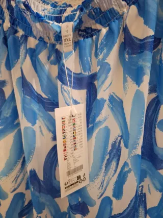 Blusa mujer estampado azul y blanco talla XXL