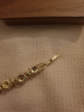 Pulsera chapada en oro con circonitas