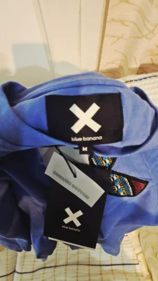 Camiseta Blue Banana Talla M Unisex Celeste