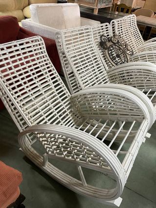 Mecedora Ratan Blanca Jardín