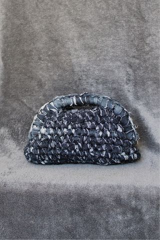 Borsetta clutch uncinetto denim
