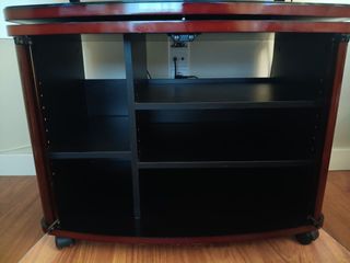 Mueble TV giratorio cristal y madera