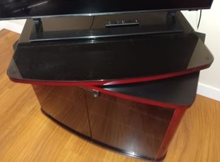 Mueble TV giratorio cristal y madera