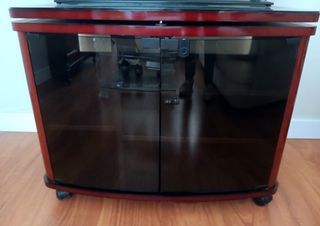 Mueble TV giratorio cristal y madera