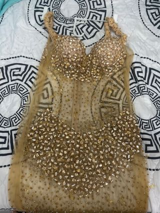 Vestido Gitano Dorado, echo a mano