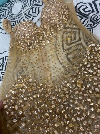 Vestido Gitano Dorado, echo a mano