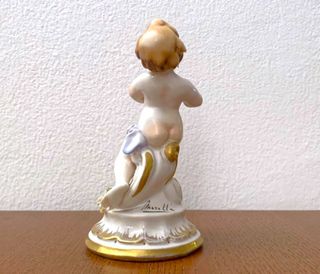 CAPODIMONTE antico Angelo con la Lira