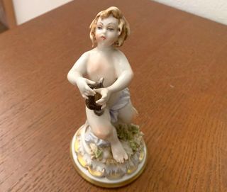 CAPODIMONTE antico Angelo con la Lira