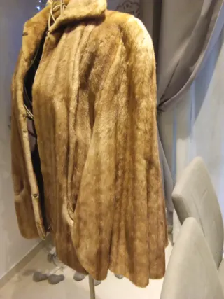 Chaqueta Piel Natural Beige/Marrón