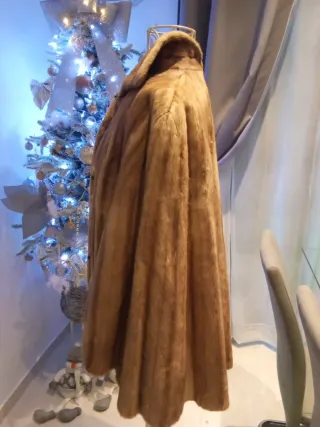 Chaqueta Piel Natural Beige/Marrón