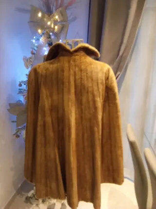 Chaqueta Piel Natural Beige/Marrón