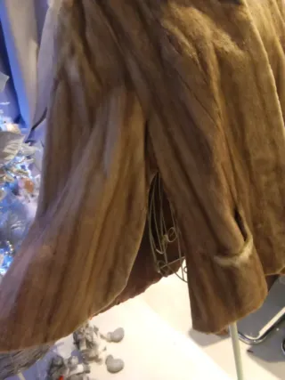 Chaqueta Piel Natural Beige/Marrón