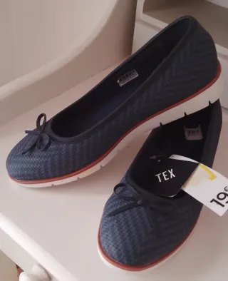 Bailarinas TEX Azul Talla 38 Nuevas