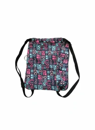 Mochila con estampado de letras y corazones