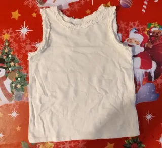 Camiseta de tirantes blanca de 3-6 meses