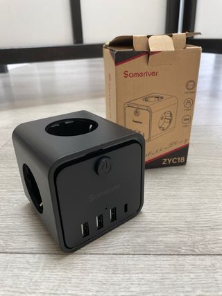 Enchufe Cubo Negro Sin Cable