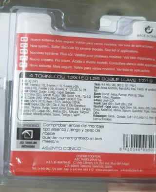 Tornillos Antirrobo M12x1.50 Mercedes/BMW