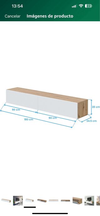 Mueble de salón blanco y madera