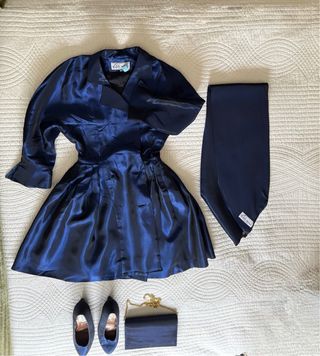 Fiesta: vestido, fajín, zapatos y bolsito