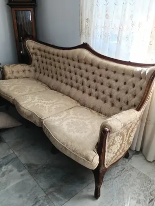 Divano classico in tessuto e 2 poltrone