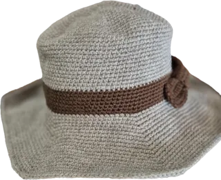 Cappello donna uncinetto marrone e grigio