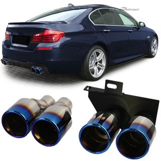 COLA + EMBELLECEDOR DE ESCAPE DOBLE DE TITANIO DUPLEX CON 4 SALIDAS LOOK-M PARA BMW F10/F11