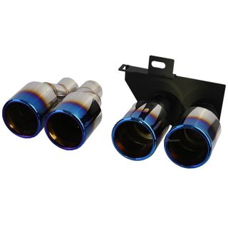 COLA + EMBELLECEDOR DE ESCAPE DOBLE DE TITANIO DUPLEX CON 4 SALIDAS LOOK-M PARA BMW F10/F11
