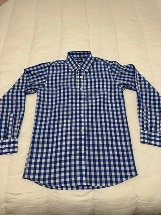 Camisa cuadros azul y blanco Talla M