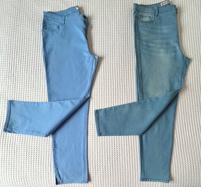 Lote 2 calças jeans skinny femininas T. 46