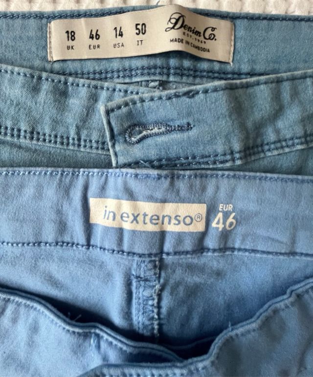 Lote 2 calças jeans skinny femininas T. 46