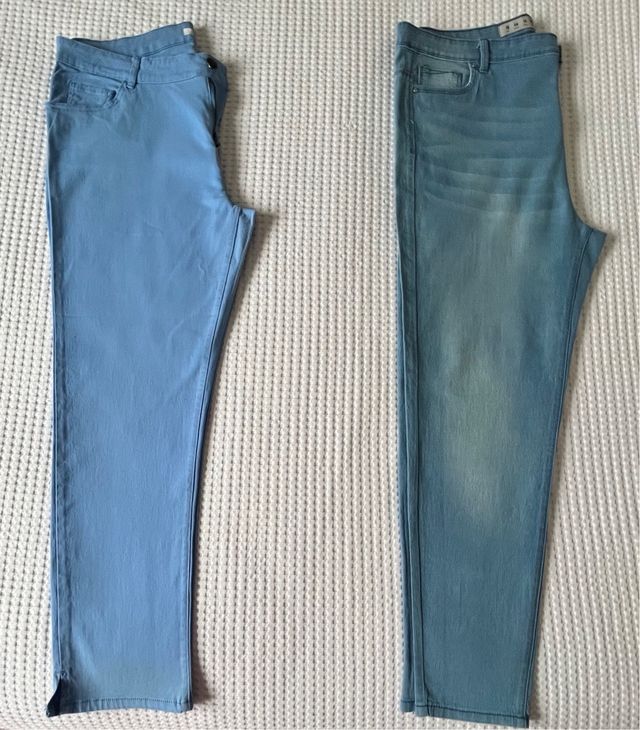 Lote 2 calças jeans skinny femininas T. 46