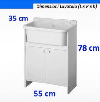 Lavatoio in plastica bianco