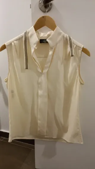 Camisa Roberto Verino blanco roto sin mangas