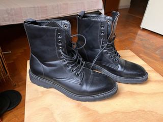 Anfibi Pelle Neri Uomo Tg. 42